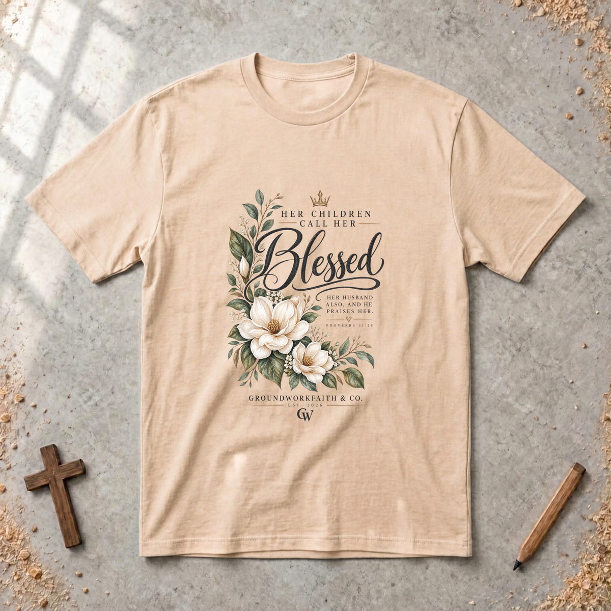 Her Children Call Her Blessed — Proverbs 31 Christian T-Shirt