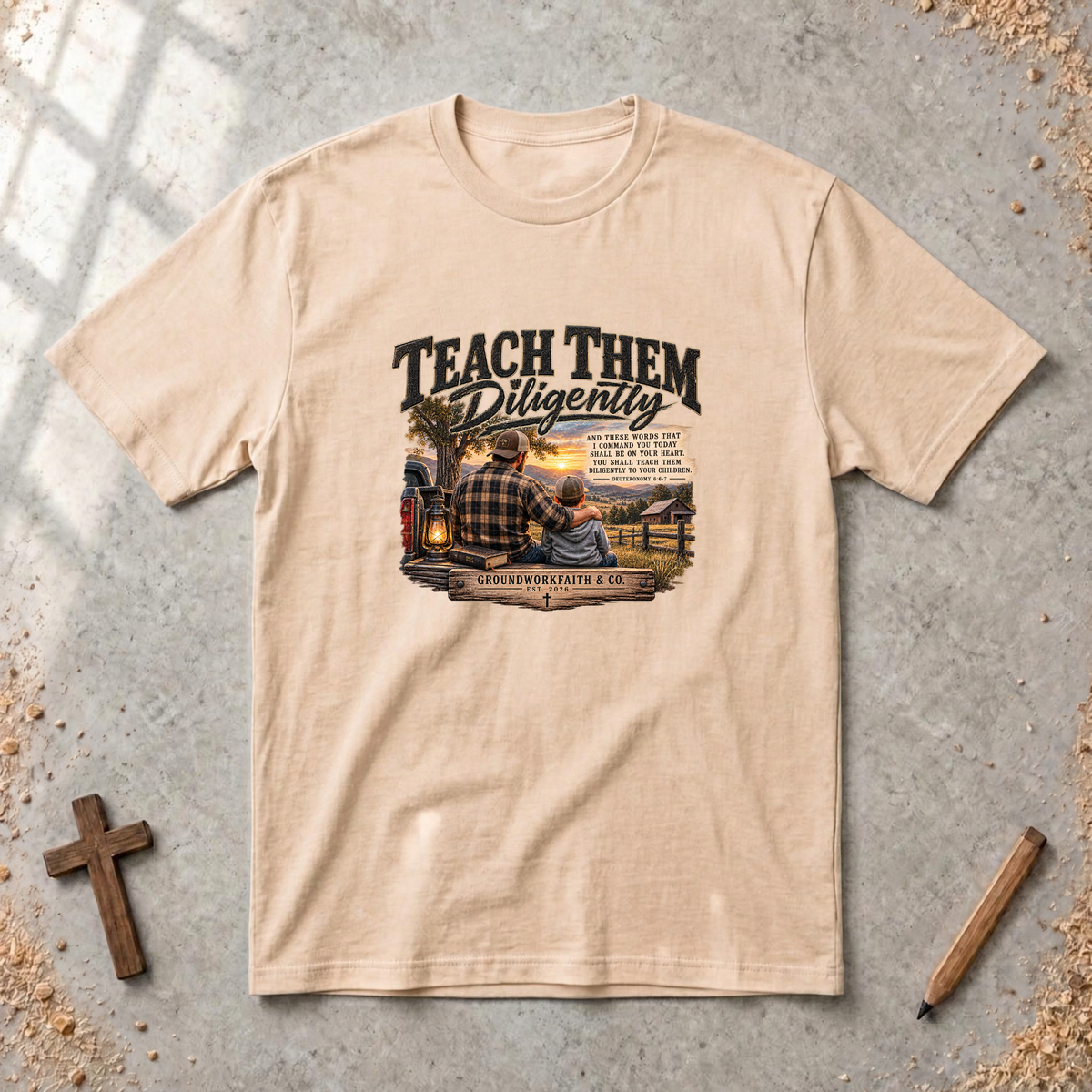 Teach Them Diligently — Christian Fatherhood & Family Legacy T-Shirt
