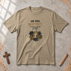 One Body, Many Parts — 1 Corinthians 12:12 Christian T-Shirt