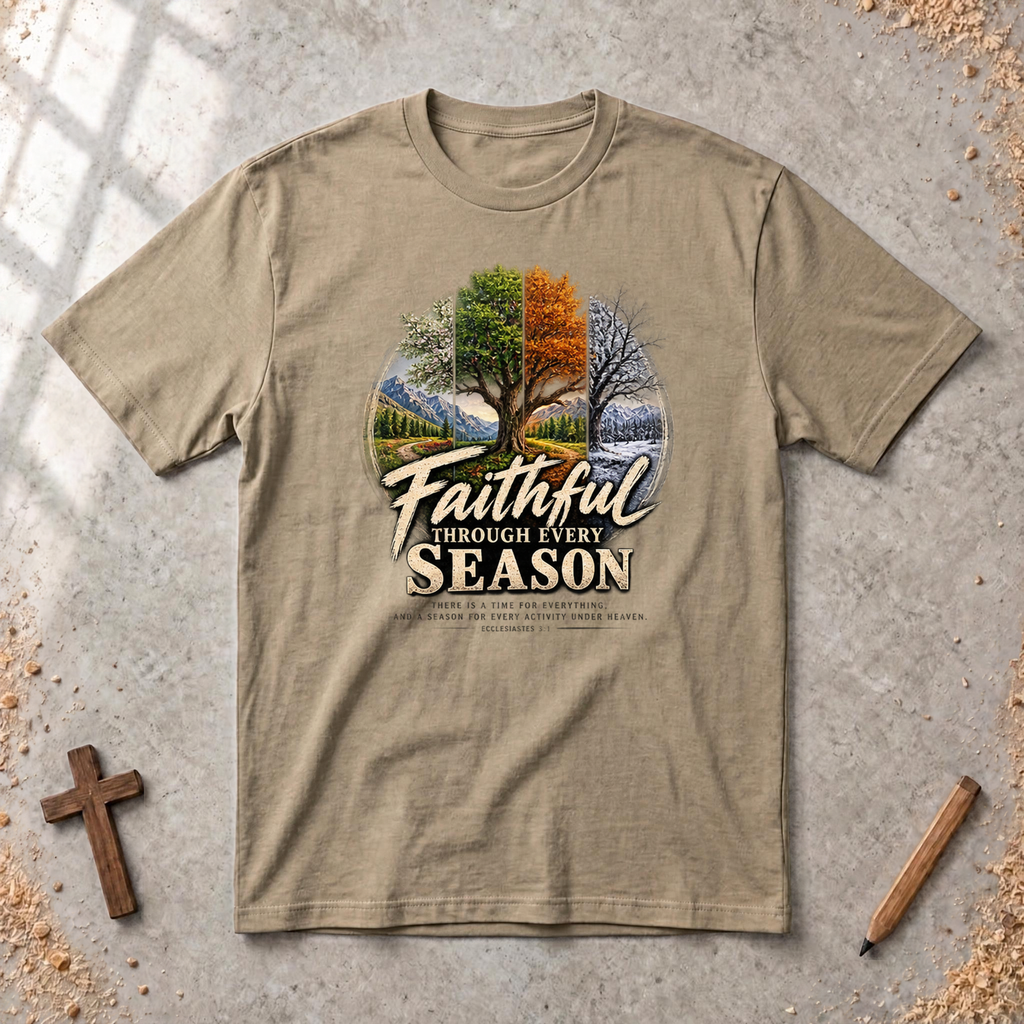 Faithful Through Every Season — Ecclesiastes 3:1 Christian T-Shirt