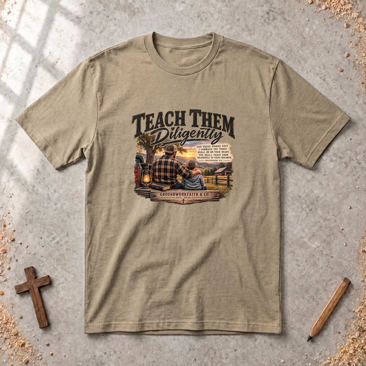 Teach Them Diligently — Christian Fatherhood & Family Legacy T-Shirt