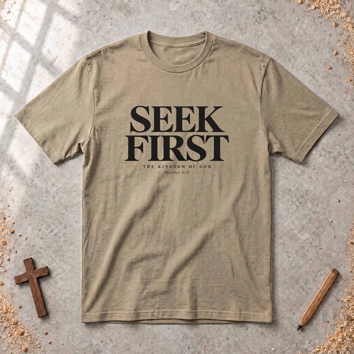 Seek First — Matthew 6:33 Christian T-Shirt