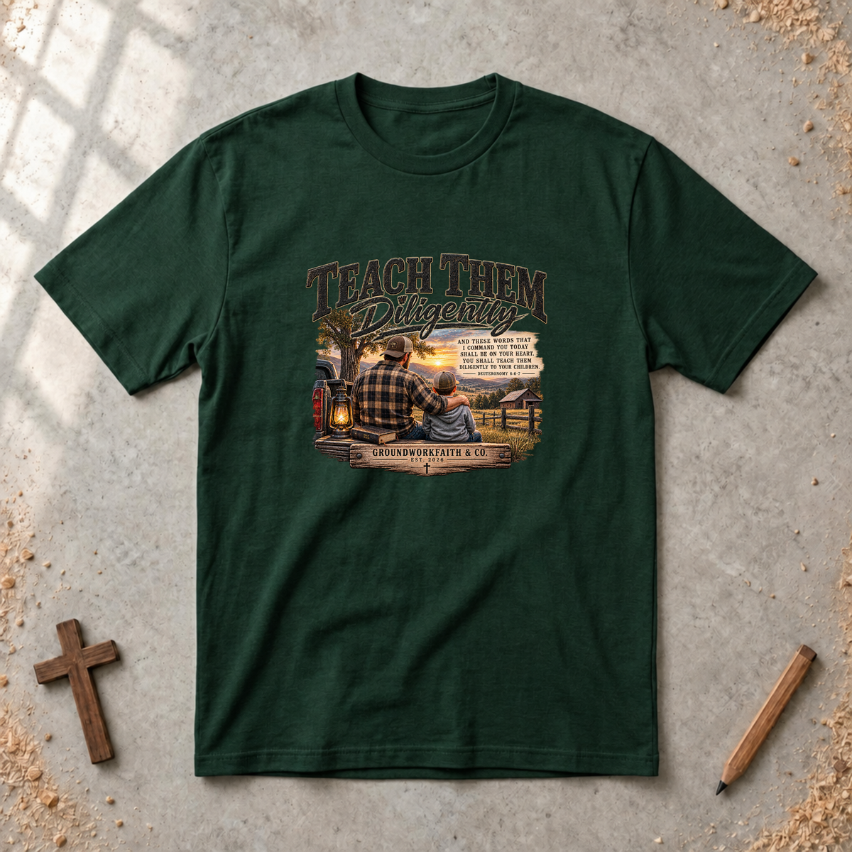 Teach Them Diligently — Christian Fatherhood & Family Legacy T-Shirt