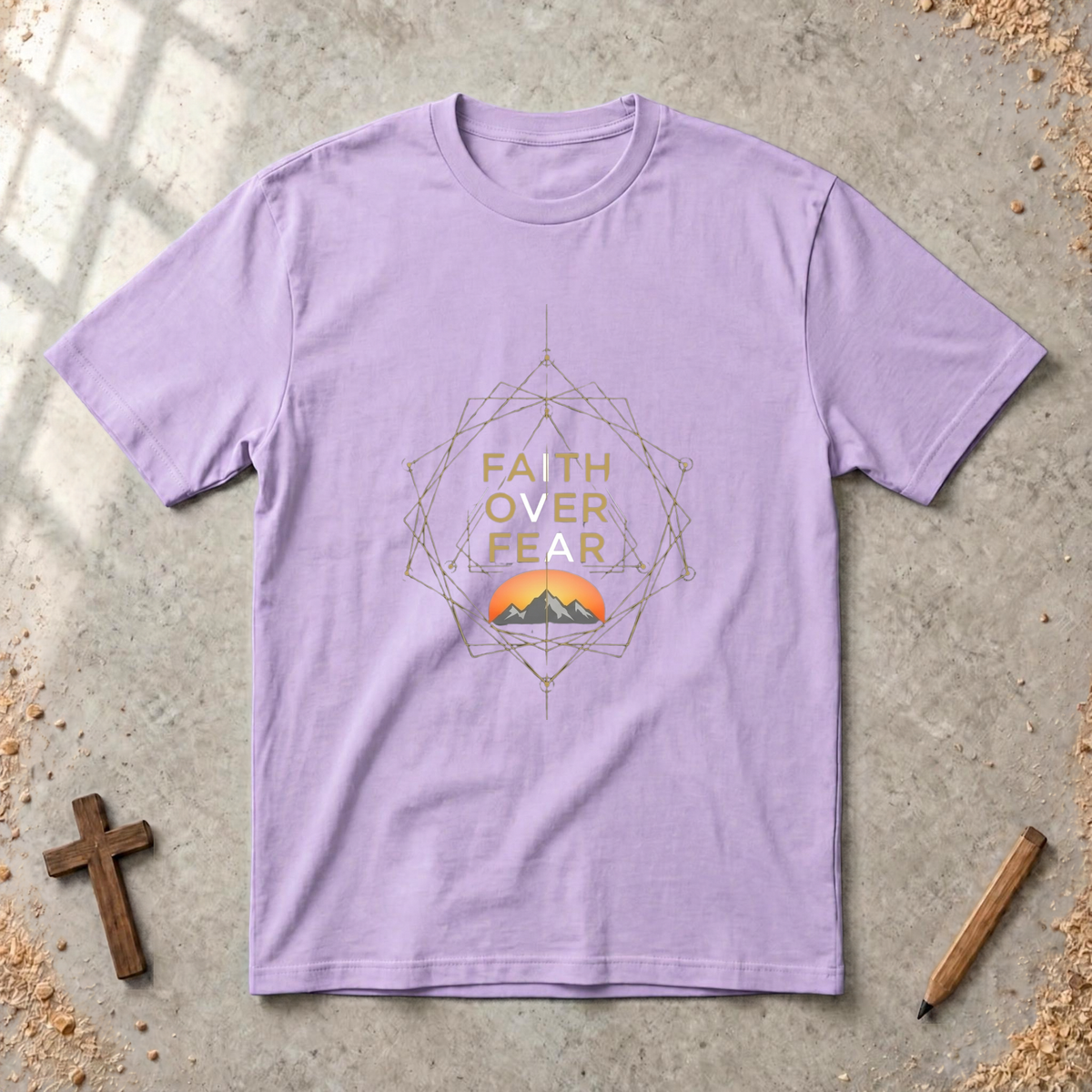 Faith over Fear-geometric Tshirt