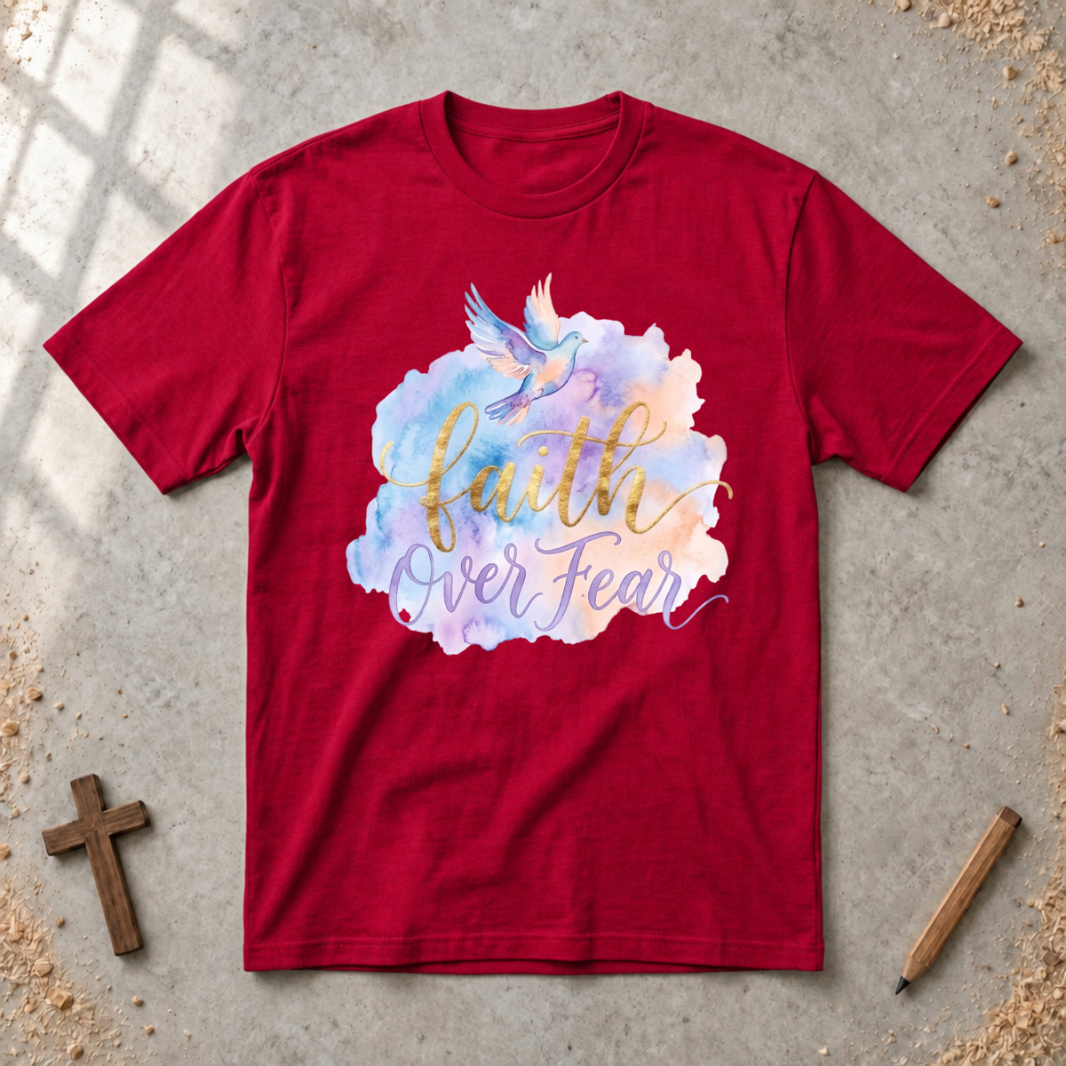 Faith over Fear-watercolor Tshirt