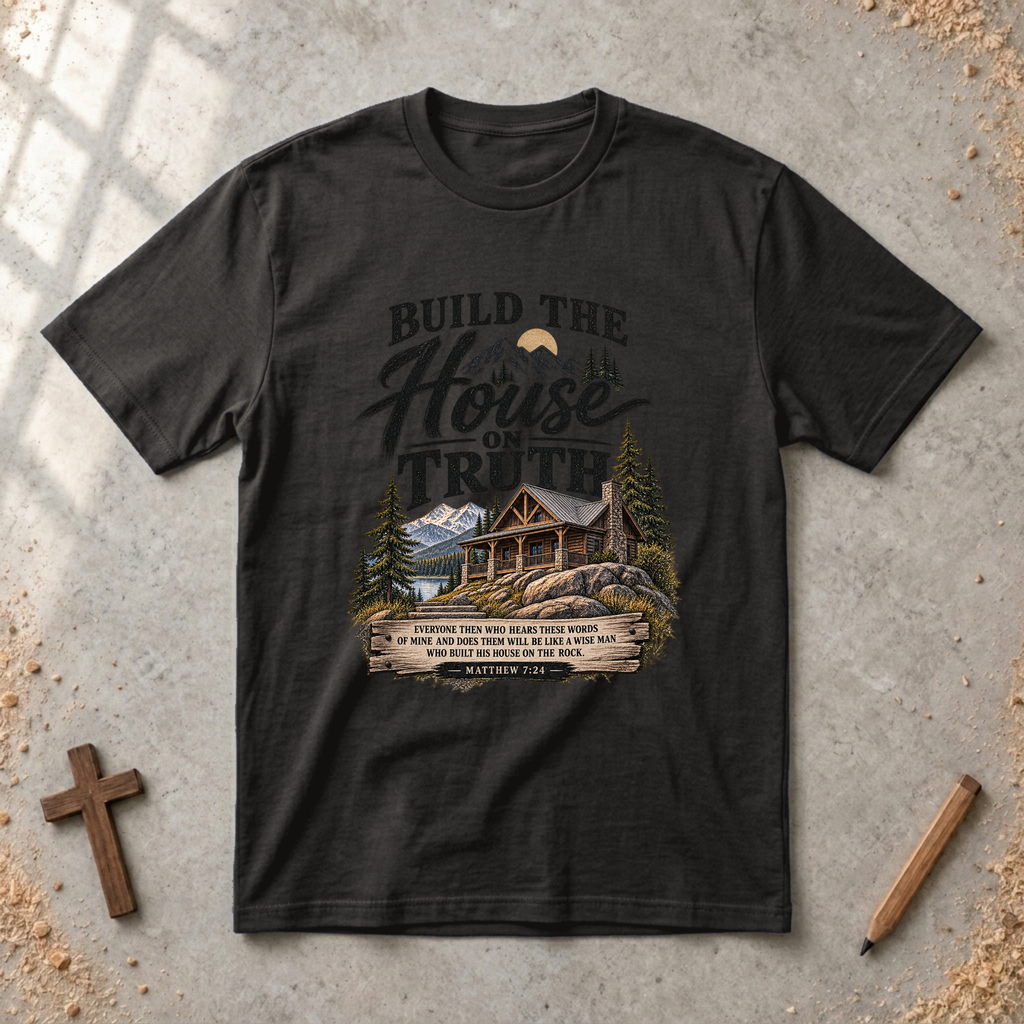 Build the House on Truth — Matthew 7:24 Christian Family T-Shirt