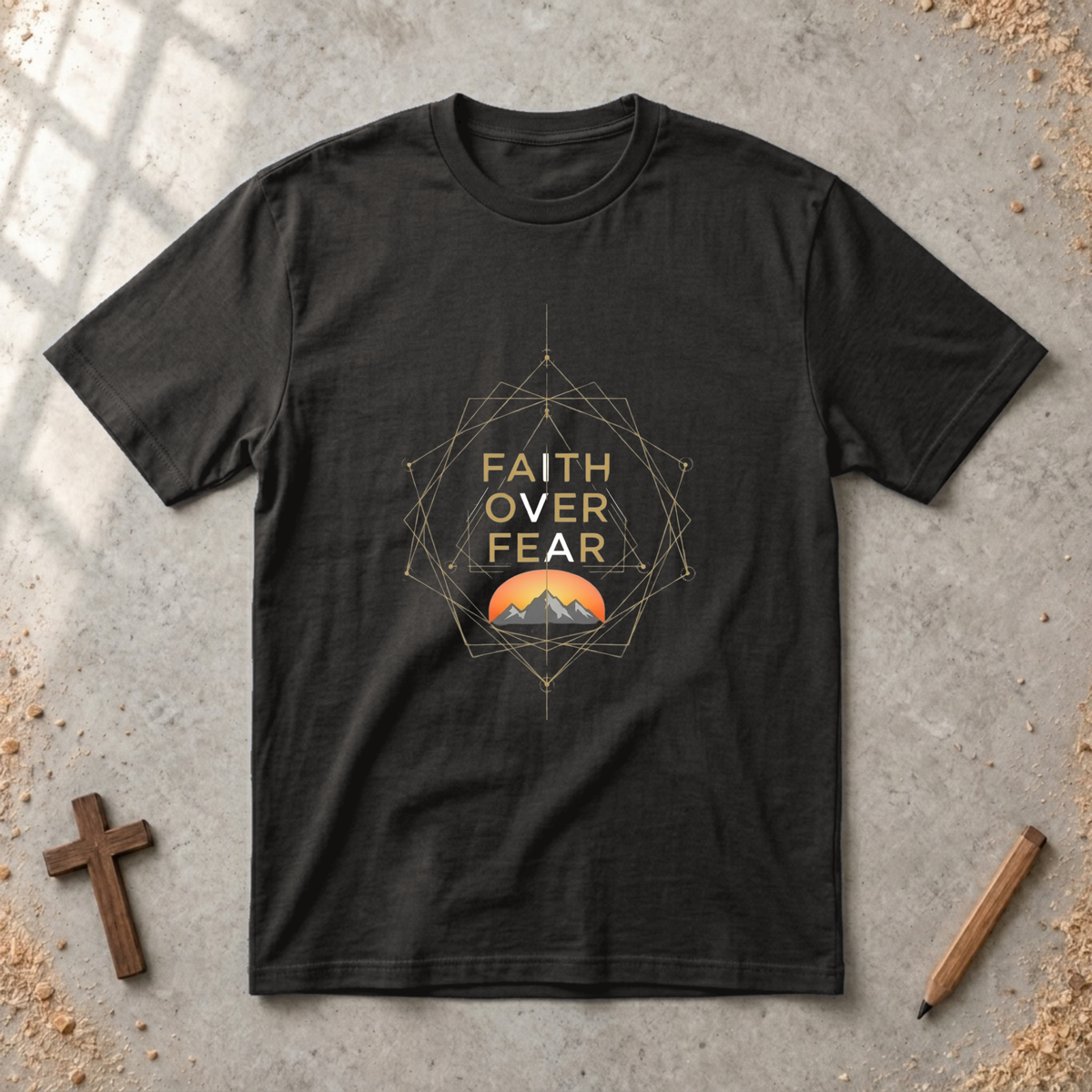Faith over Fear-geometric Tshirt