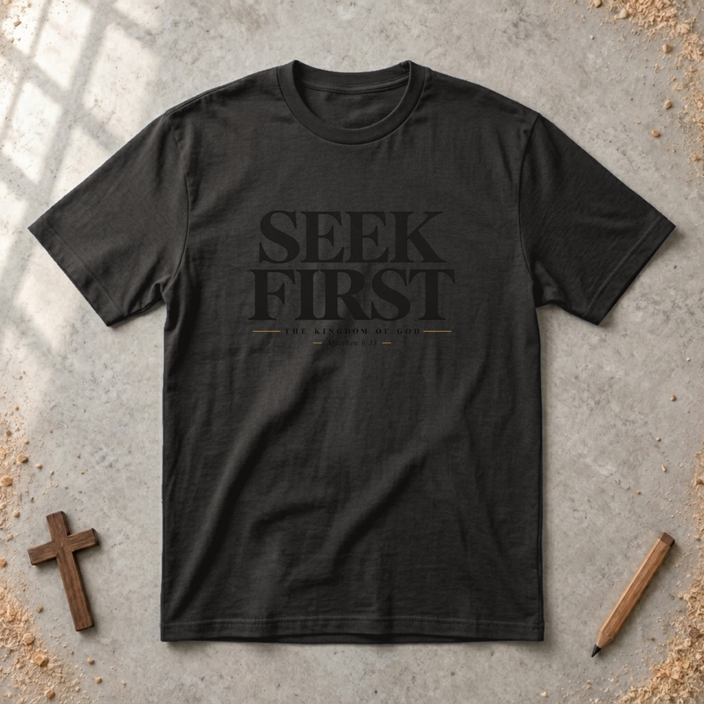 Seek First — Matthew 6:33 Christian T-Shirt