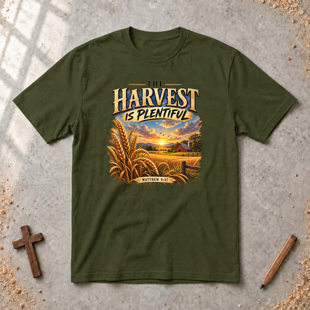 The Harvest Is Plentiful — Matthew 9:37 Christian T-Shirt