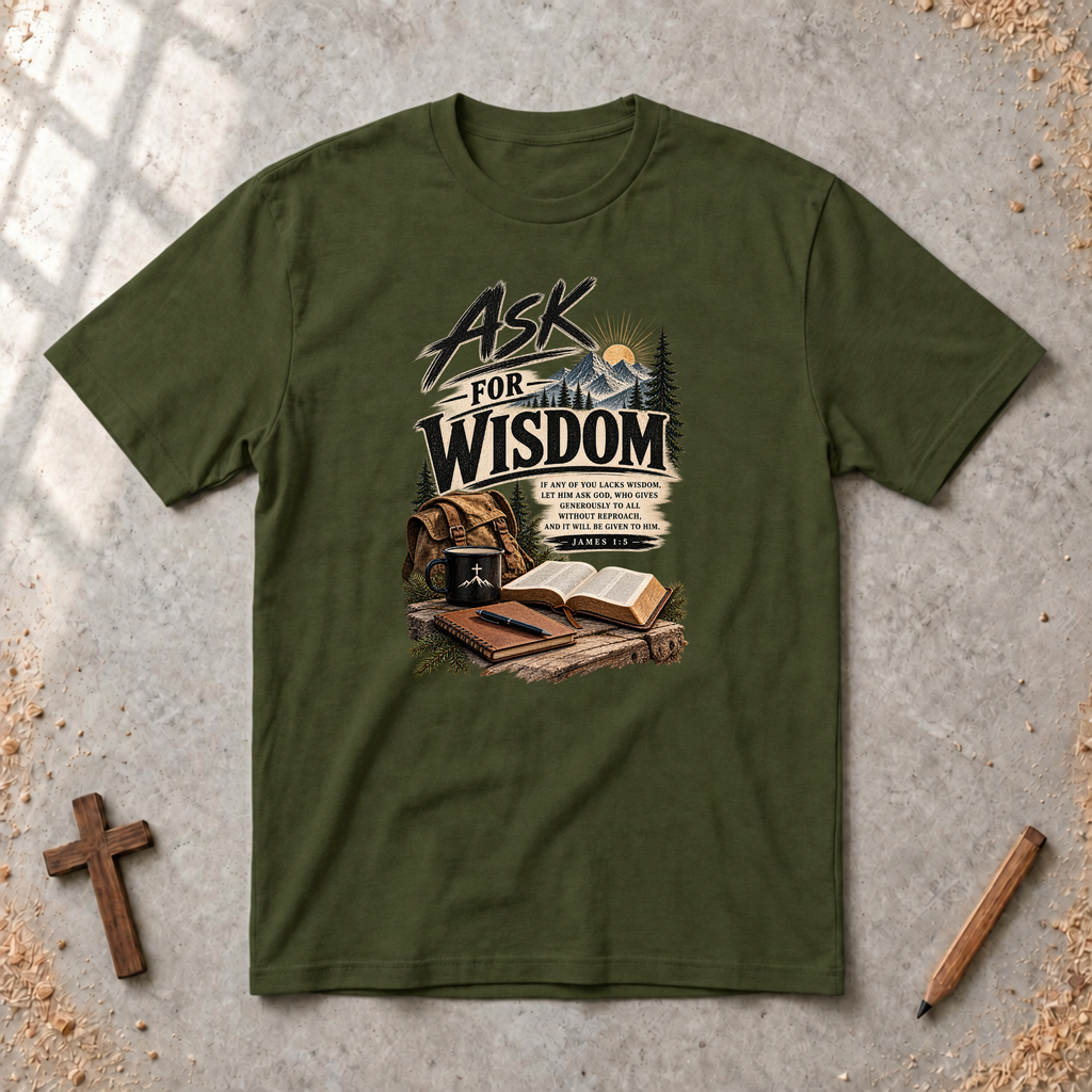 Ask for Wisdom — James 1:5 Christian T-Shirt