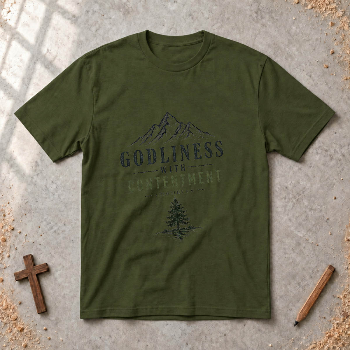 Godliness With Contentment - 1 Timothy 6:6 T-Shirt