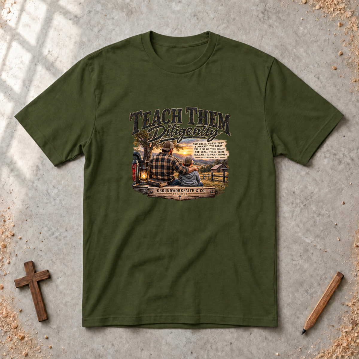 Teach Them Diligently — Christian Fatherhood & Family Legacy T-Shirt