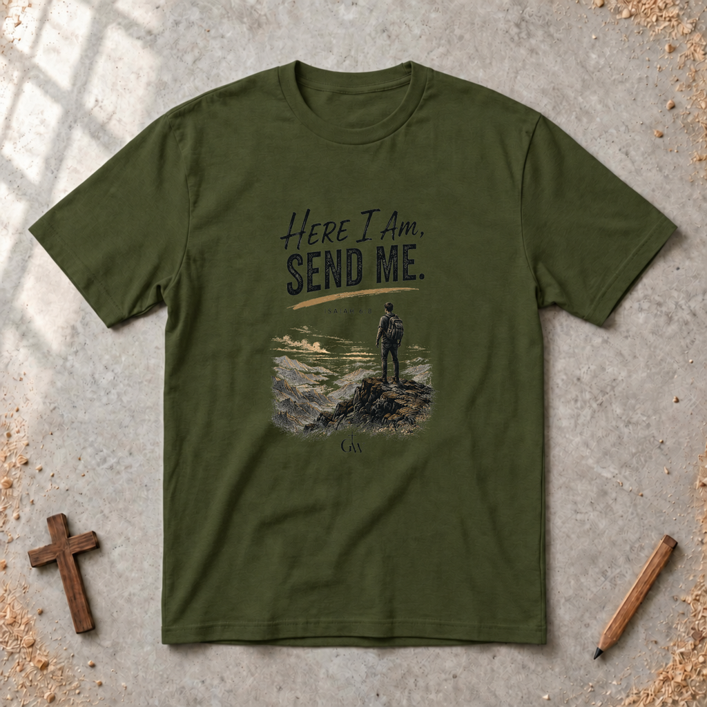 Here I Am, Send Me — Isaiah 6:8 Christian T-Shirt