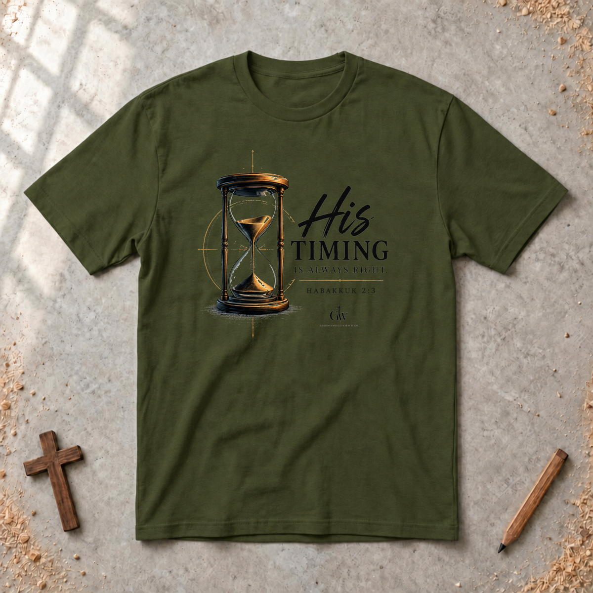 His Timing Is Always Right — Habakkuk 2:3 Christian T-Shirt