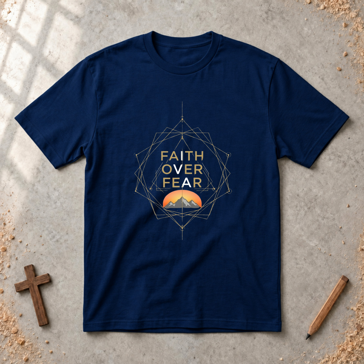 Faith over Fear-geometric Tshirt