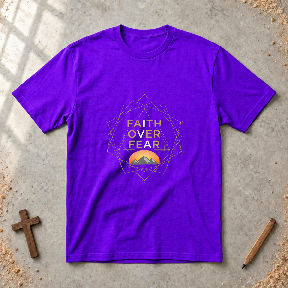 Faith over Fear-geometric Tshirt