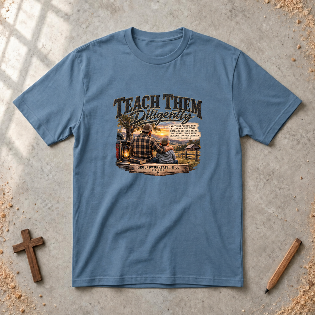 Teach Them Diligently — Christian Fatherhood & Family Legacy T-Shirt