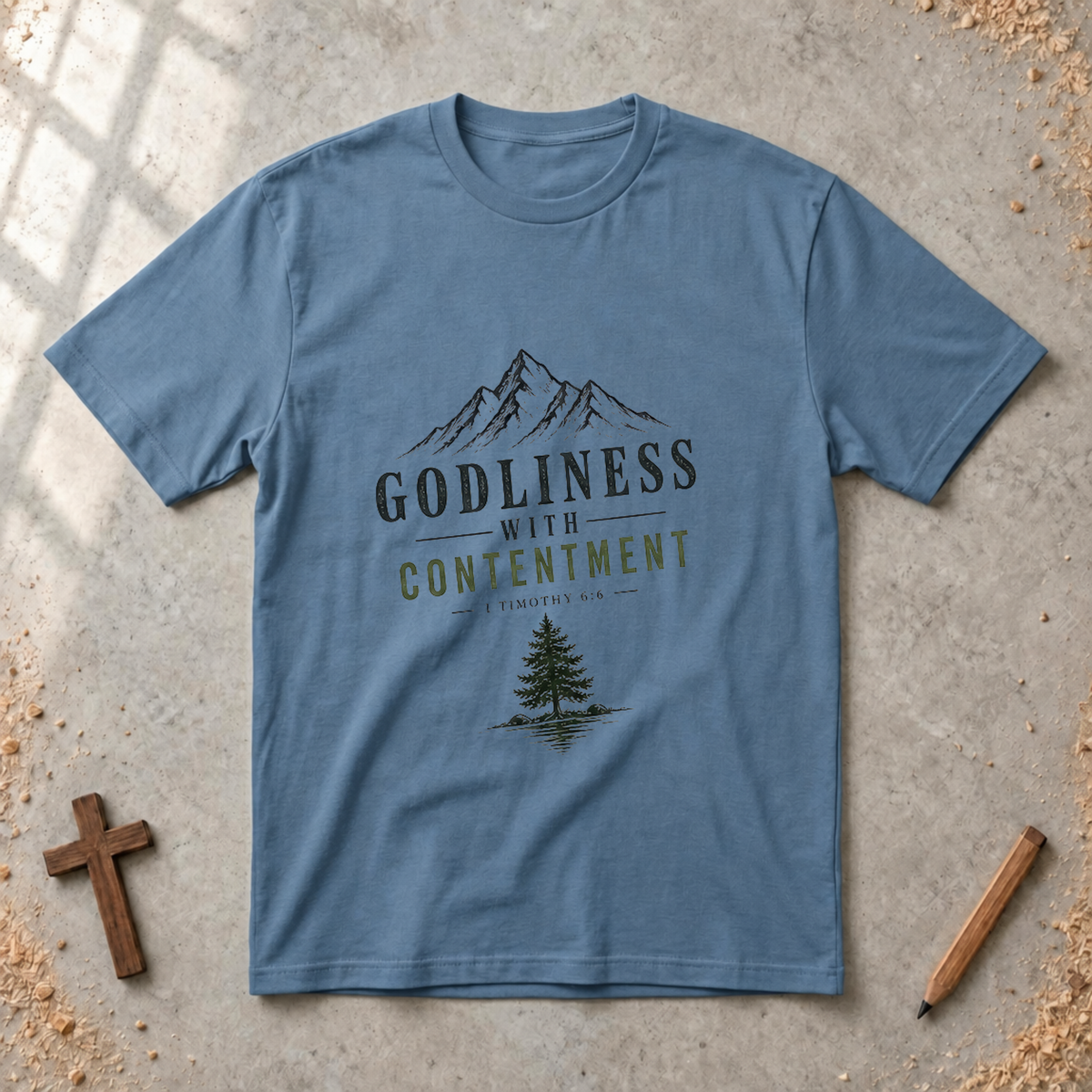 Godliness With Contentment - 1 Timothy 6:6 T-Shirt