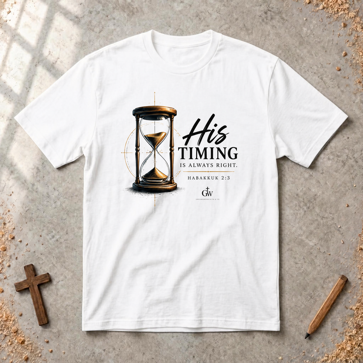 His Timing Is Always Right — Habakkuk 2:3 Christian T-Shirt