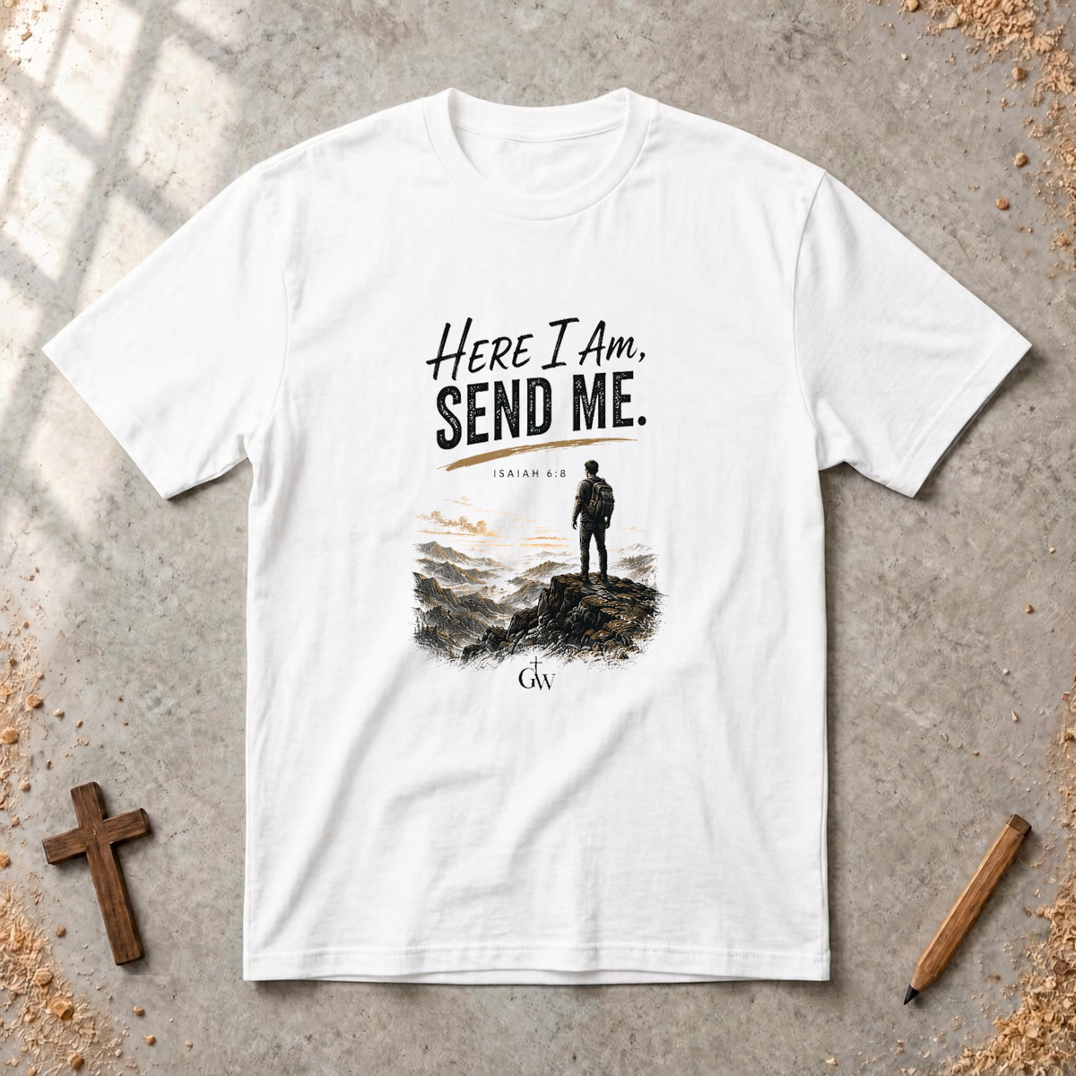 Here I Am, Send Me — Isaiah 6:8 Christian T-Shirt