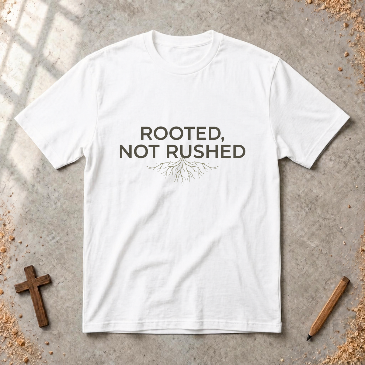 Rooted, Not Rushed T-shirt