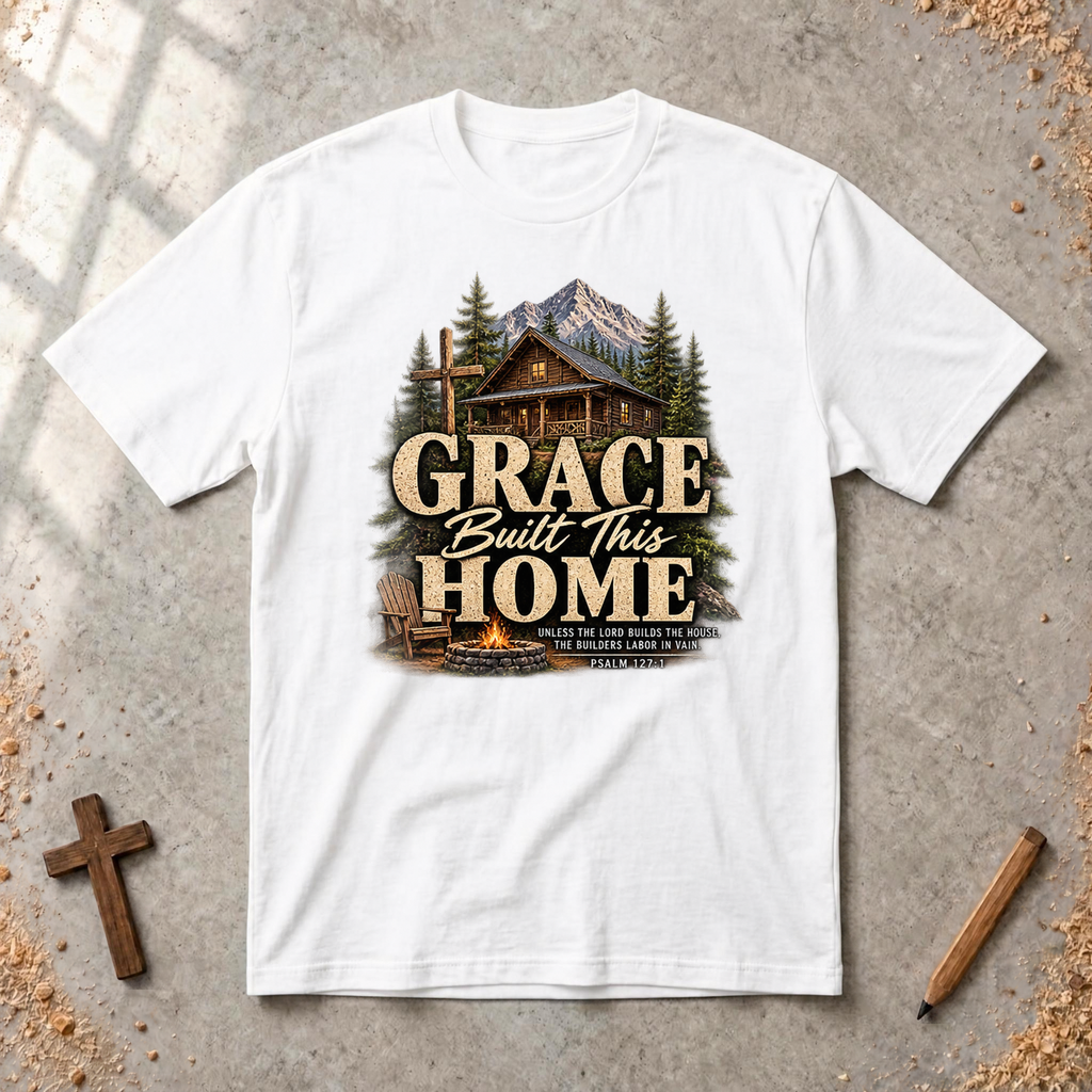 Grace Built This Home-Psalm 127:1  T-shirt