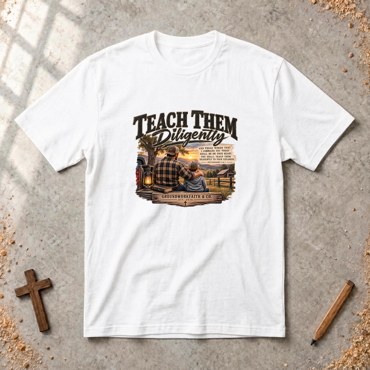 Teach Them Diligently — Christian Fatherhood & Family Legacy T-Shirt