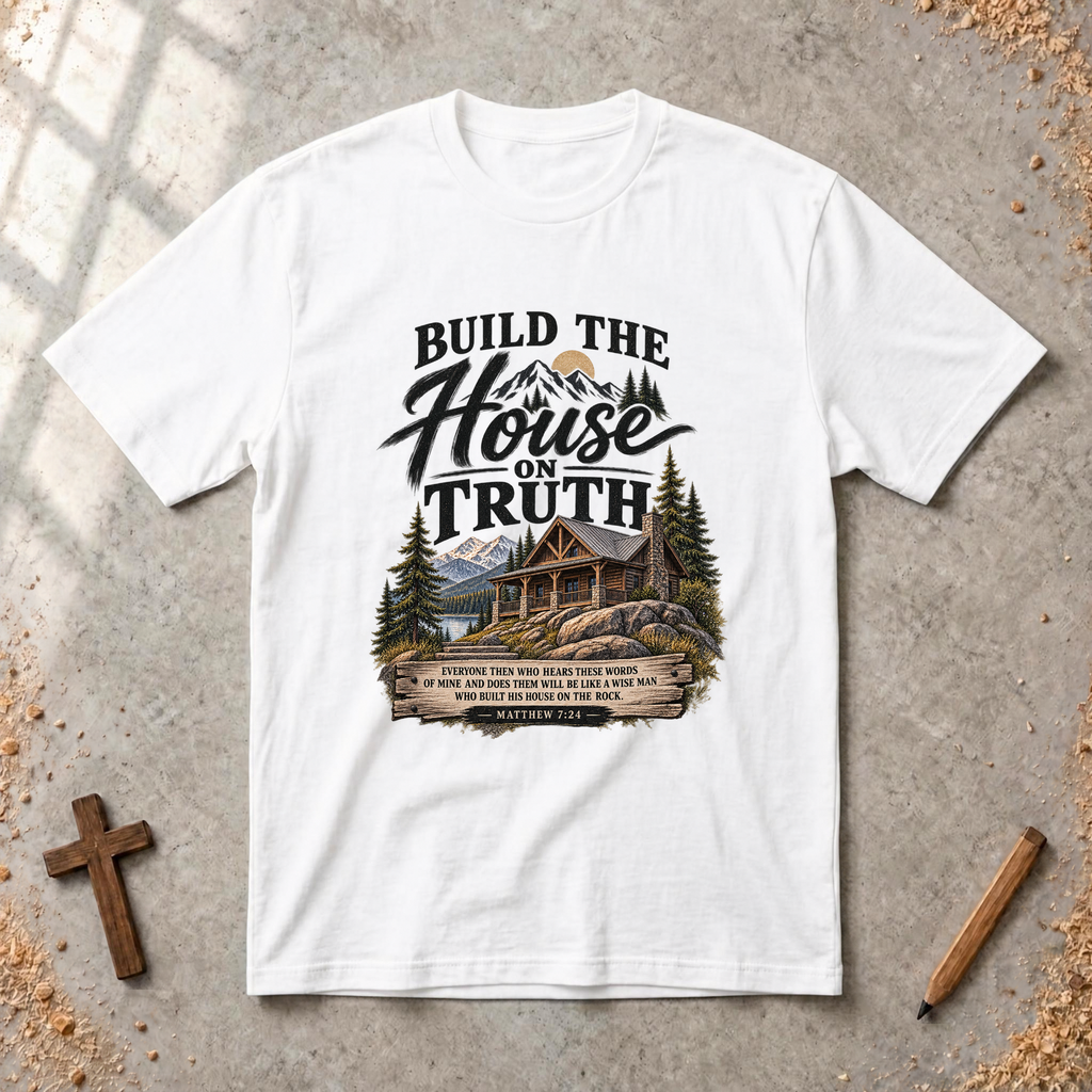 Build the House on Truth — Matthew 7:24 Christian Family T-Shirt