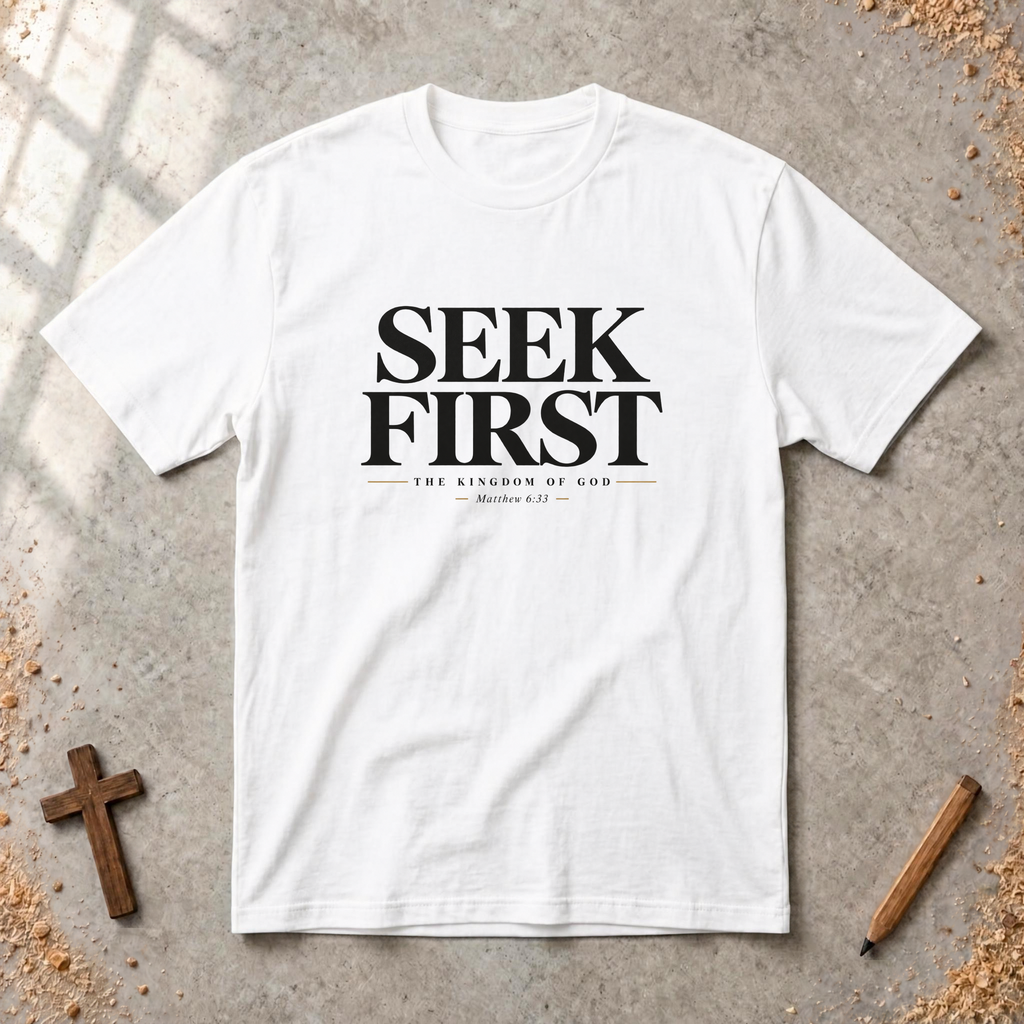 Seek First — Matthew 6:33 Christian T-Shirt